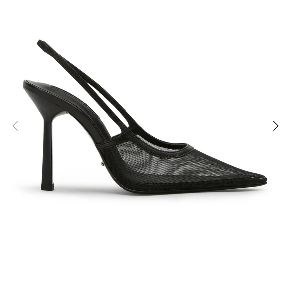 Tony Bianco Black Sculptural Slingback Heels